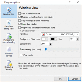 Configuring the main window preferences